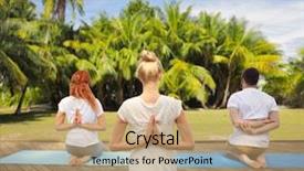  Presentation with healthy lifestyle - Cool new presentation with prayer pose over natural exotic backdrop and a coral colored foreground