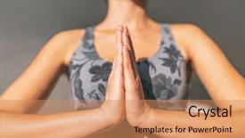  Presentation with praying hands - PPT layouts having prayer pose praying for gratitude background and a coral colored foreground