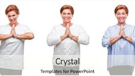  Presentation with praying hands - Slides consisting of prayer request - collage of middle age senior background and a cream colored foreground