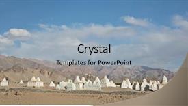  Presentation with ladakh - Cool new slide set with prayer rock - buddhistic stupas chorten backdrop and a light blue colored foreground