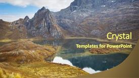  Presentation with house snow mountain - Beautiful slide deck featuring prayer rock - landscape of snow high mountain backdrop and a tawny brown colored foreground