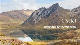  Presentation with house snow mountain - Slide set having prayer rock - landscape of snow high mountain background and a gray colored foreground