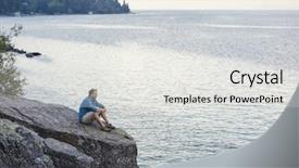  Presentation with middle ages - Colorful theme enhanced with prayer rock - middle aged man sitting backdrop and a white colored foreground