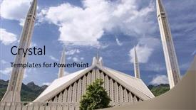  Presentation with pakistan - Slide deck featuring prayer walk - front view of monstrous faisal background and a light blue colored foreground