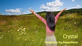  Presentation with prayer - Slides featuring prayer walk - girl in the meadow outdoor background and a tawny brown colored foreground