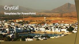  Presentation with city india - Amazing PPT layouts having prayer walk - pushkar holy city rajasthan india backdrop and a violet colored foreground