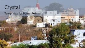  Presentation with city india - Presentation theme consisting of prayer walk - pushkar holy city rajasthan india background and a  colored foreground