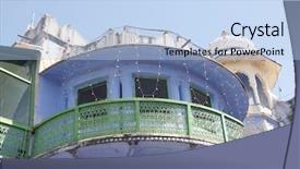  Presentation with india temple - Slide set having prayer walk - temple in pushkar rajasthan india background and a  colored foreground