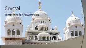  Presentation with india temple - Presentation theme featuring prayer walk - temple in pushkar rajasthan india background and a  colored foreground