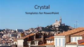  Presentation with notre dame - Presentation design consisting of prayer walk - view of marseille with notre-dame background and a light blue colored foreground