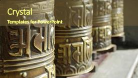  Presentation with prayer - Audience pleasing theme consisting of dalai lama - prayer wheels in front backdrop and a tawny brown colored foreground