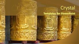  Presentation with prayer - Beautiful PPT layouts featuring prayer-wheels-in-tabo-monastery backdrop and a tawny brown colored foreground