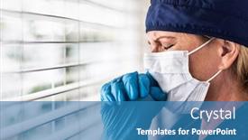  Presentation with stressed nurse - Slide deck having prayerful-stressed-female-doctor background and a teal colored foreground