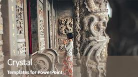  Presentation with taiwan - Audience pleasing presentation theme consisting of praying at wenwu temple taiwan backdrop and a gray colored foreground