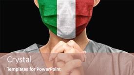  Presentation with coronavirus - Theme consisting of praying-for-italy-coronavirus-pandemic background and a coral colored foreground