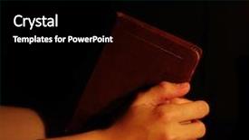  Presentation with praying hands - Presentation enhanced with praying hands on bible background and a black colored foreground