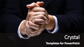  Presentation with praying hands - Presentation design enhanced with praying hands on black backgroun background and a dark gray colored foreground