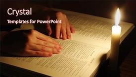  Presentation with praying hands - Slides consisting of praying hands on open bible background and a wine colored foreground