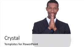  Presentation with news - Cool new presentation theme with praying infront cross - african businessman hoping for good backdrop and a  colored foreground