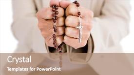  Presentation with rosary - Colorful presentation theme enhanced with praying infront cross - midsection of woman holding rosary backdrop and a coral colored foreground