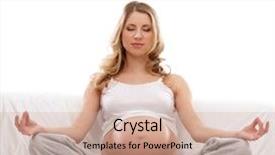  Presentation with pregnant mom - Theme having praying mom - pregnant woman is meditating background and a  colored foreground