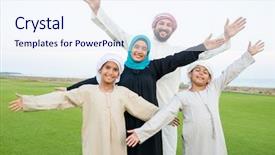  Presentation with mom - Audience pleasing PPT theme consisting of praying mom - summer vacation backdrop and a sky blue colored foreground