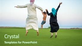  Presentation with mom - Colorful PPT layouts enhanced with praying mom - summer vacation backdrop and a tawny brown colored foreground