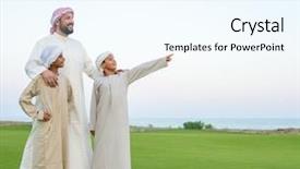  Presentation with vacation - Slide set with praying mom - summer vacation background and a cool aqua colored foreground