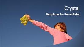  Presentation with win - Presentation theme with praying win - girl with grape outdoor background and a  colored foreground