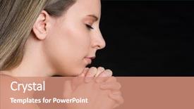  Presentation with christian - Cool new presentation theme with praying woman backdrop and a coral colored foreground