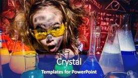  Presentation with fire explosion - Cool new slides with pre fire - funny little girl doing experiments backdrop and a royal blue colored foreground