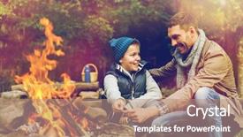  Presentation with travel - Beautiful presentation theme featuring pre fire - hike travel and family concept backdrop and a coral colored foreground