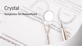  Presentation with set of different dental tools - Beautiful presentation theme featuring pre inspection - dental tools and equipment backdrop and a  colored foreground