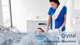  Presentation with healthcare - Cool new PPT theme with pre procedure - medicine dentistry and healthcare concept backdrop and a light blue colored foreground