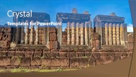  Presentation with cambodia - Slide deck consisting of pre rup temple at angkor at sunset siem reap cambodia background and a teal colored foreground