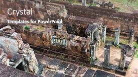  Presentation with cambodia - PPT layouts enhanced with pre rup temple ruins in angkor area siem reap cambodia background and a gray colored foreground