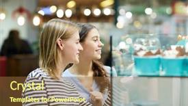  Presentation with naughty girl is standing - Cool new PPT layouts with pre sales - friendly casual girls standing backdrop and a tawny brown colored foreground