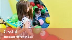  Presentation with free school - Presentation with pre-school girl during free background and a coral colored foreground