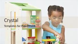  Presentation with pupil - Colorful presentation theme enhanced with pupil playing with wooden house backdrop and a lemonade colored foreground