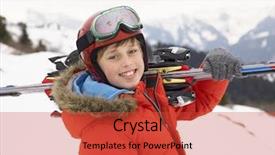  Presentation with ski - Cool new presentation with pre-teen boy on ski vacation backdrop and a red colored foreground
