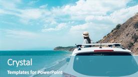  Presentation with child teen - PPT theme featuring pre teen child in car background and a teal colored foreground