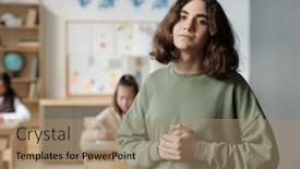  Presentation with teen - PPT theme consisting of pre-teen-confident-and-impudent background and a coral colored foreground