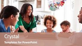  Presentation with birthday cake - Presentation theme enhanced with pre-teen daughters birthday background and a coral colored foreground