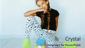  Presentation with teen girl tech - PPT layouts with pre teen girl wearing cool background and a light blue colored foreground