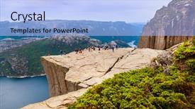  Presentation with preachers - Slide deck featuring preachers pulpit rock in fjord background and a  colored foreground