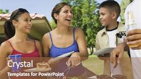  Presentation with moslem family - PPT theme with preadolescence - boy with family gathered background and a tawny brown colored foreground