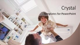  Presentation with fun - Beautiful slide deck featuring preadolescence - cheerful young boy having fun backdrop and a lemonade colored foreground