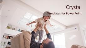  Presentation with fun brain - Cool new theme with preadolescence - cheerful young boy having fun backdrop and a  colored foreground