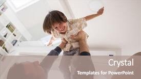  Presentation with fun meeting - Cool new PPT layouts with preadolescence - cheerful young boy having fun backdrop and a coral colored foreground