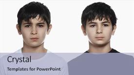  Presentation with wind energy close up portrait - Colorful presentation design enhanced with preadolescence - closeup portrait of confident preadolescent backdrop and a light blue colored foreground